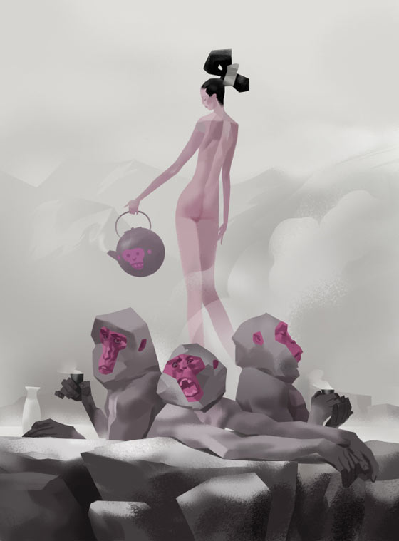 Simple feminine illustrations by Oren Haskins