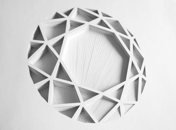 Paper cut installations by Elena Mir