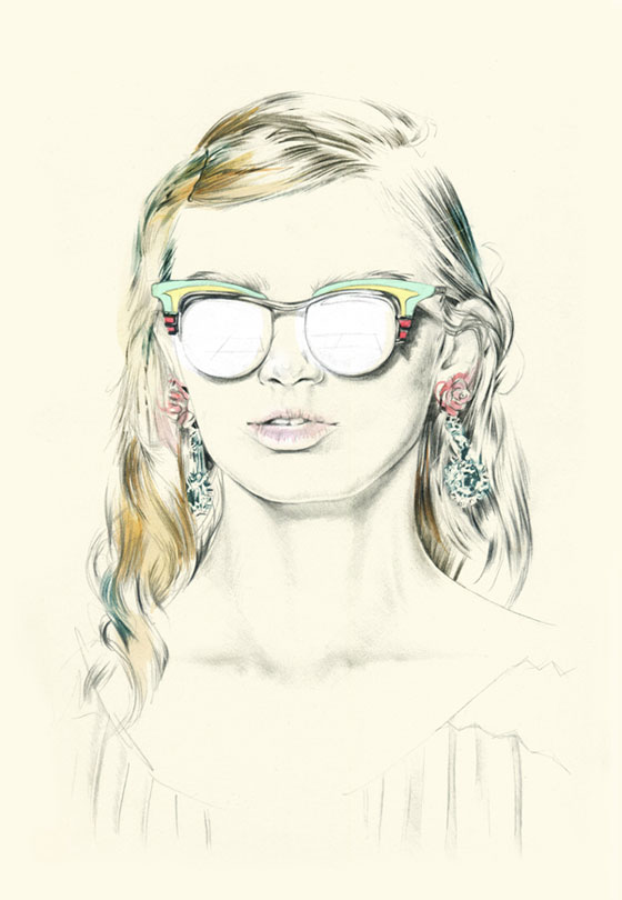 Colorful fashion drawings by Natalia Sanabria