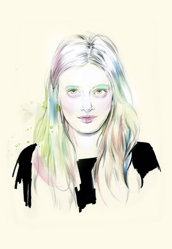Colorful fashion drawings by Natalia Sanabria