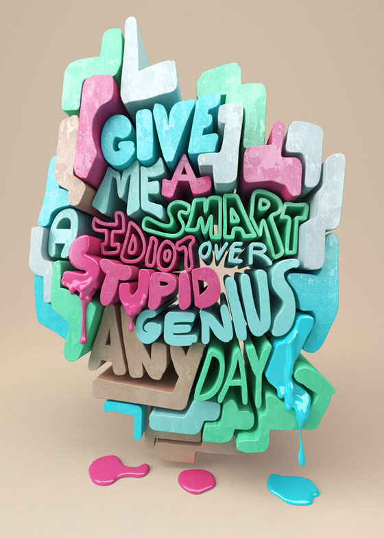 3D typography quote experiment Chris LaBrooy