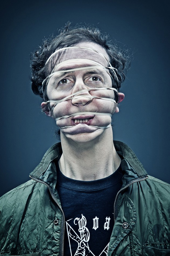 Rubber band portraits by Wes Naman