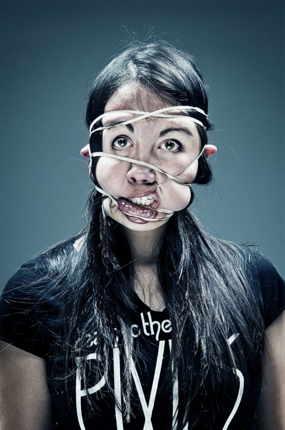 Rubber band portraits by Wes Naman