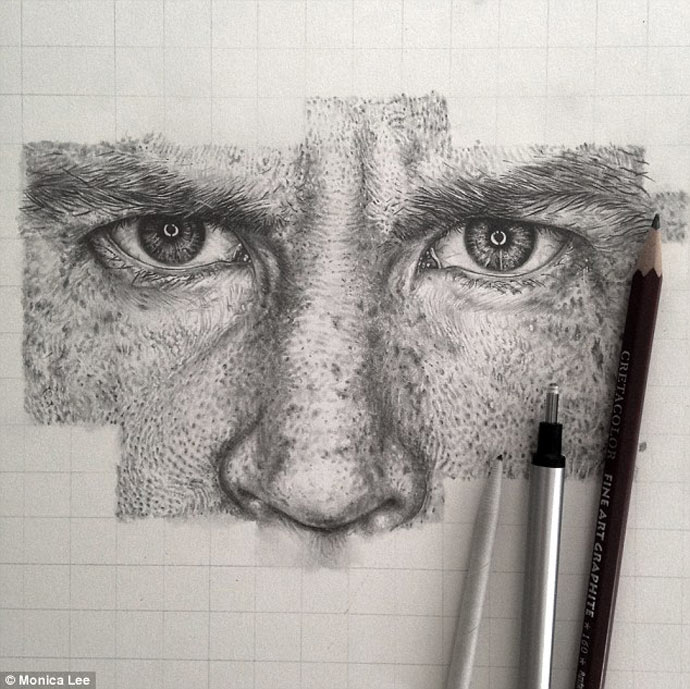 Hyper-Realistic Graphite Drawings by Monica Lee