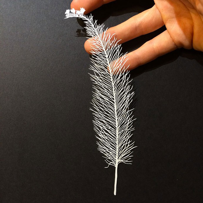 "Brave Bird" intricate paper art by Maude White