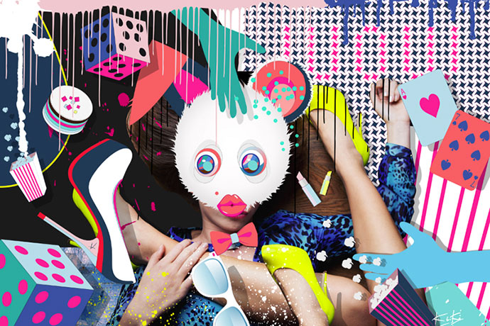 Les collages pop ultra-colorés de l’artiste Kiki Trésor