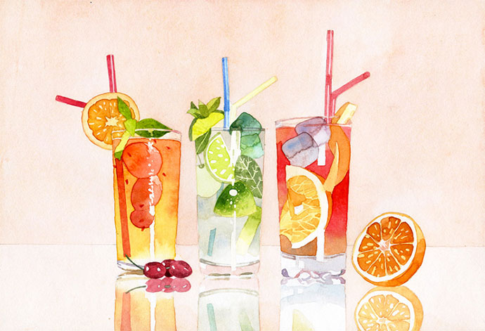 Very detailed watercolor illustrations by Marcel George