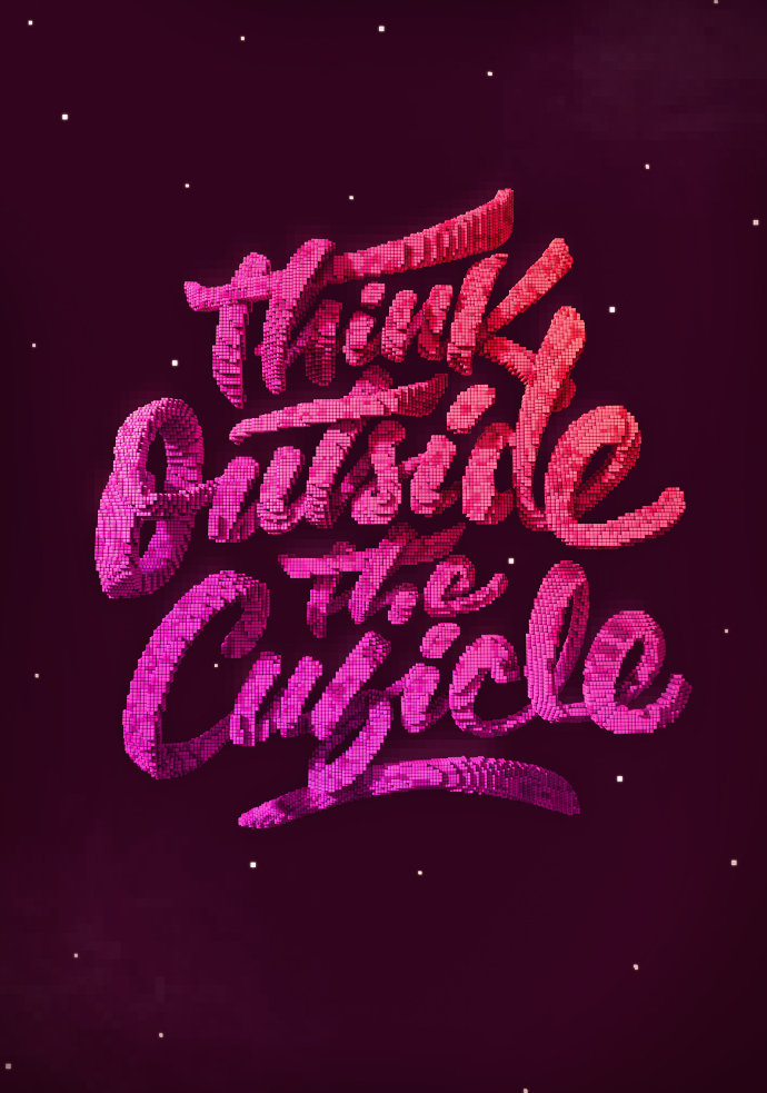 Original 3D lettering and illustrations from Zigor Samaniego