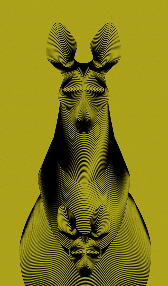 Animals with a moiré pattern by Andrea Minini