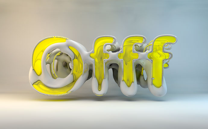 3D compositions and typography by Txaber
