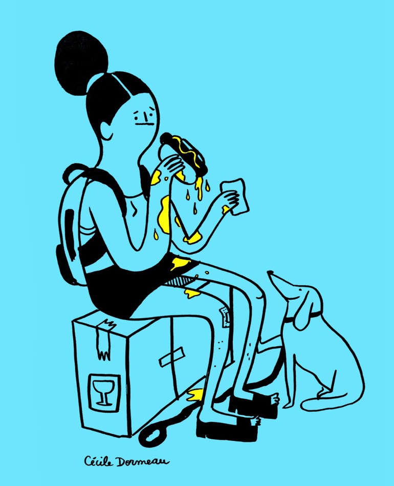 Funny girly illustrations by Cécile Dormeau