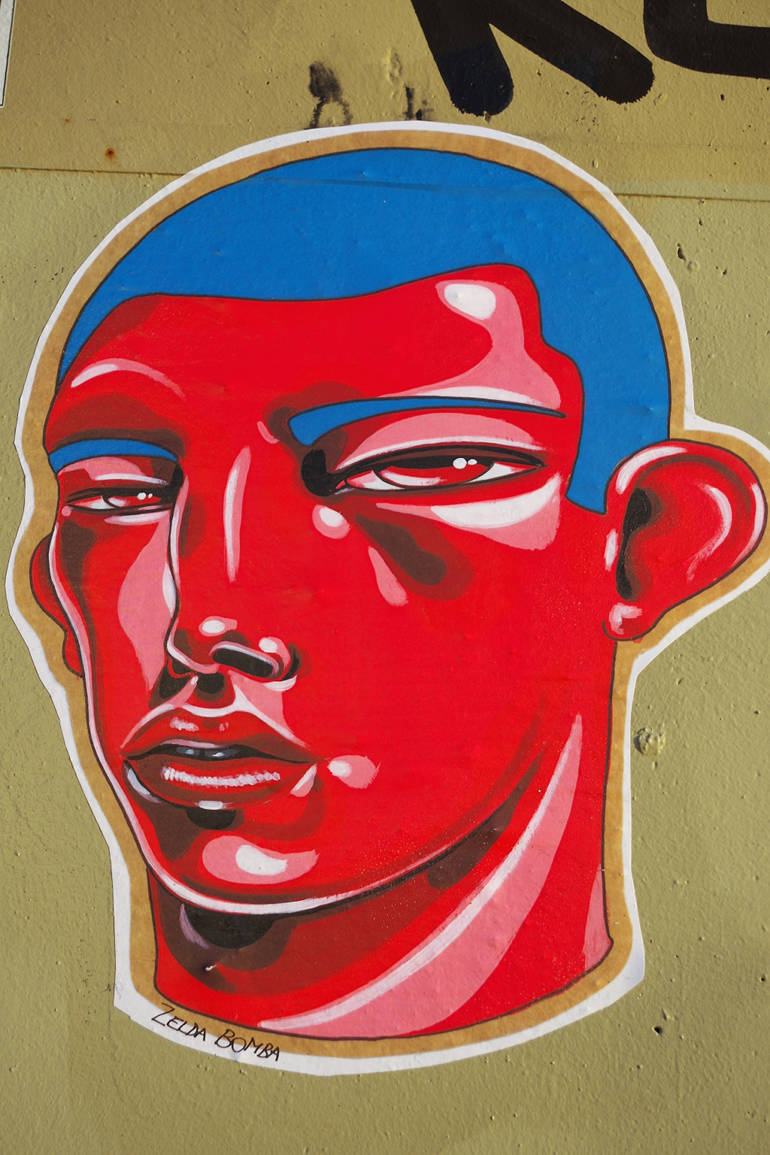Original street-art faces by Zelda Bomba
