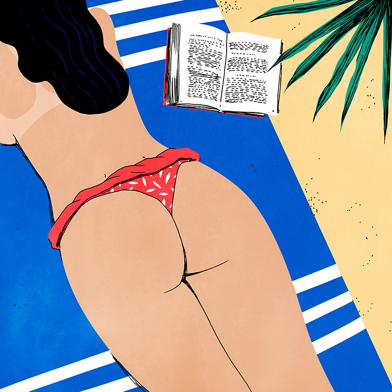 Skate culture and beach illustrations by David Lanaspa