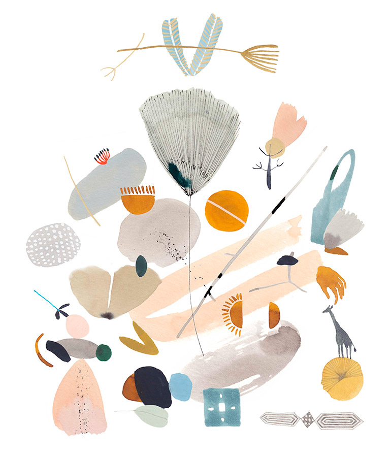 Tactile mixed-media illustrations by Katrin Coetzer