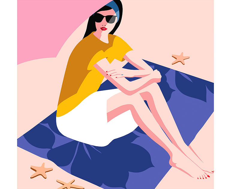 Graphic fashion illustrations by Mathilde Crétier