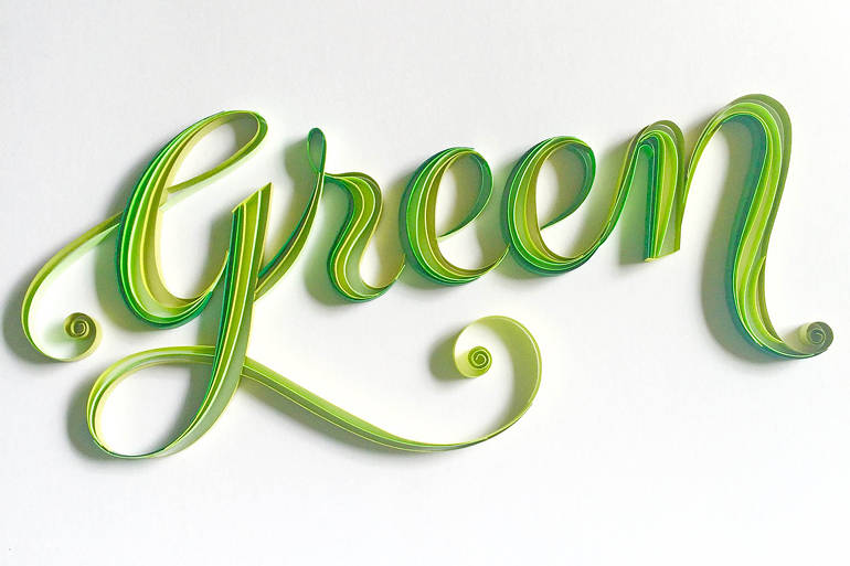 Quilled paper typography by Sabeena Karnik