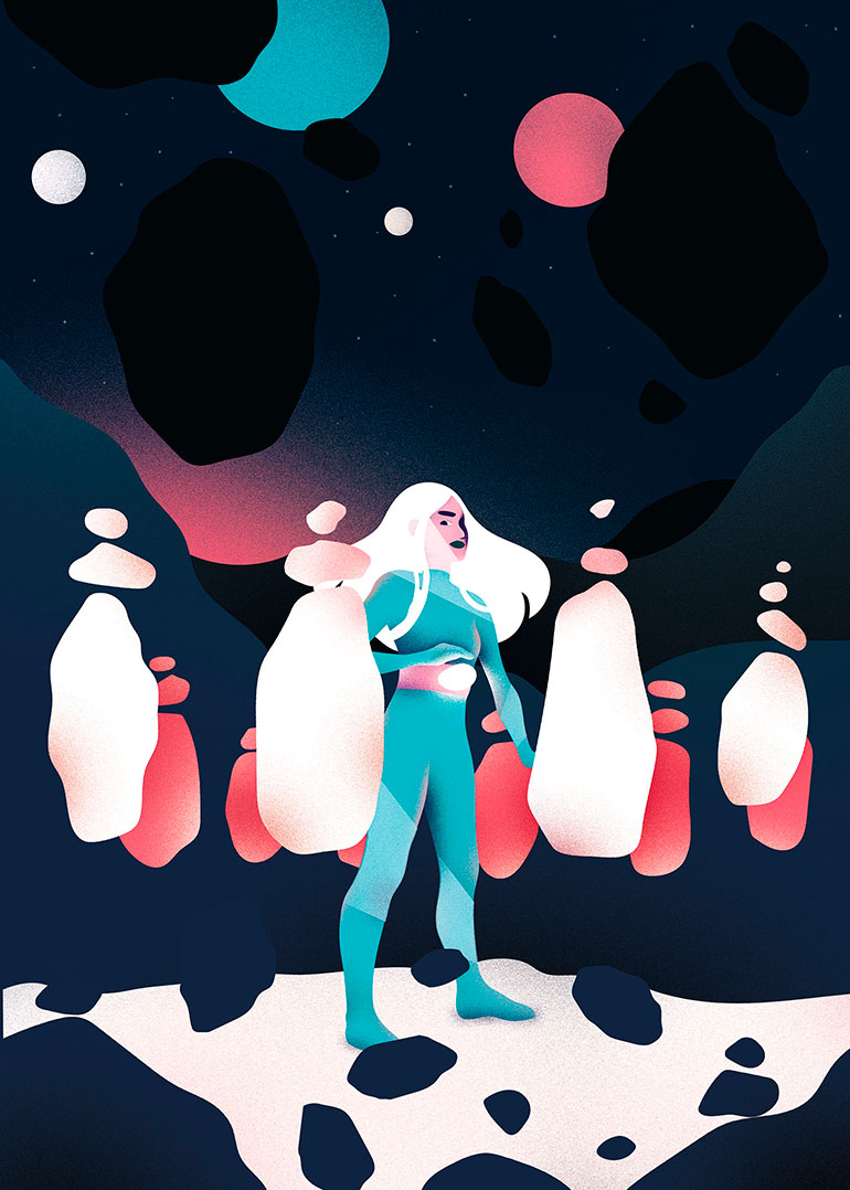 Cosmos inspired illustrations by Victoria Roussel