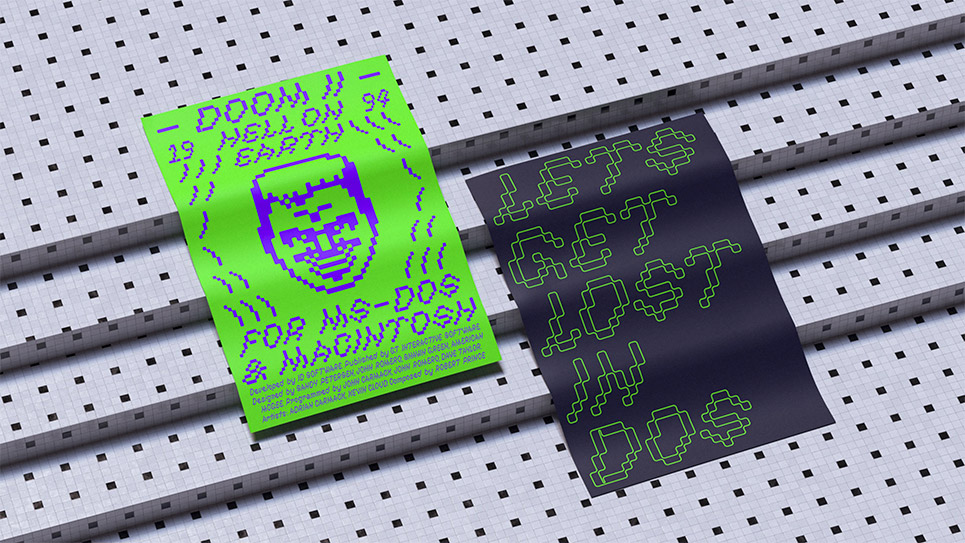 Low Def Font by Daniel Brokstad graphic design trends for 2023