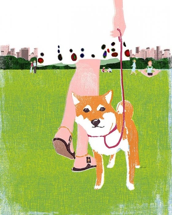 Dog illustration by Tatsuro Kiuchi