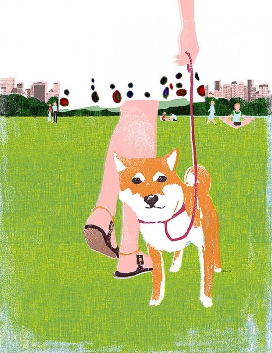 Dog illustration by Tatsuro Kiuchi