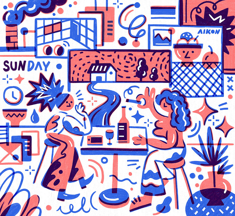 Colorful illustrations by Aikon Chen